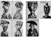 Les coiffures folles  et chapeaux  fous du XVIII em