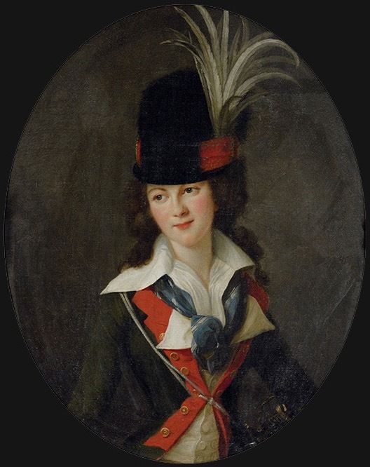 Nathalie Victorienne de Mortemart, Marquise de Rougé in riding habit by Élisabeth Louise Vigée-Lebrun 1787